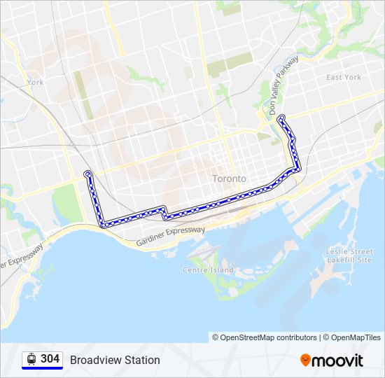 304 streetcar Line Map