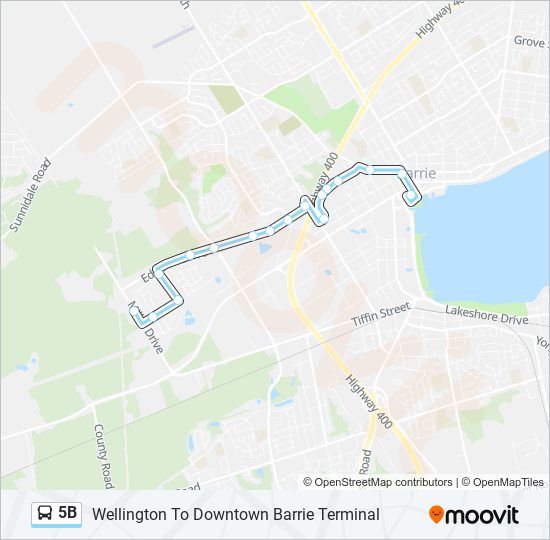 5B bus Line Map