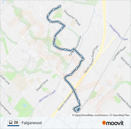 26 bus Line Map