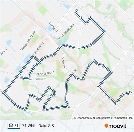 71 bus Line Map