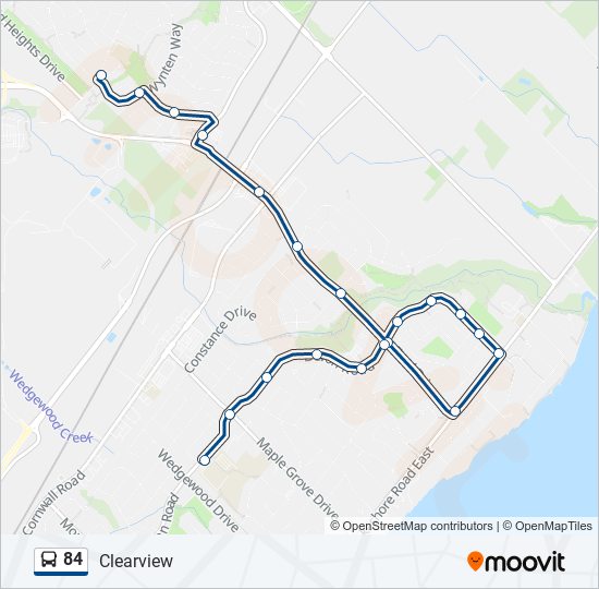 84 bus Line Map