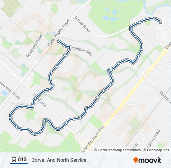 Plan de la ligne 81S de bus