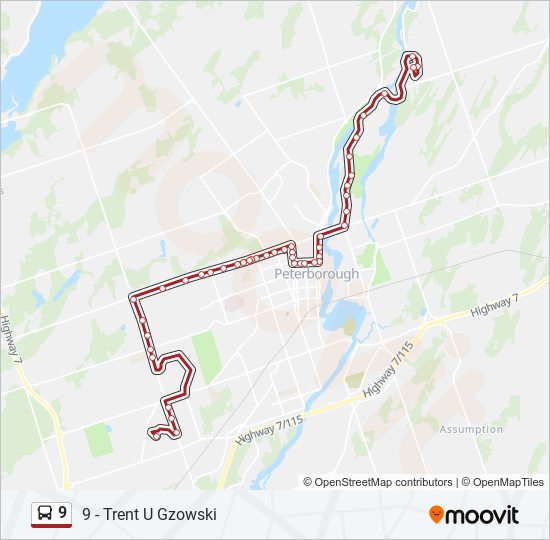 9 bus Line Map