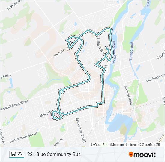 22 bus Line Map