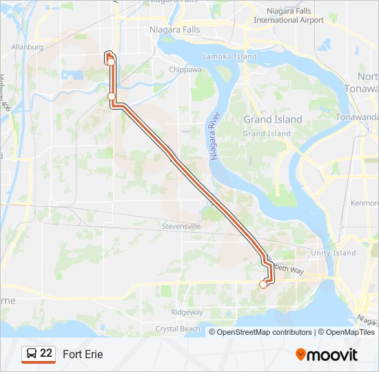 Plan de la ligne 22 de bus