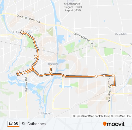 Plan de la ligne 50 de bus