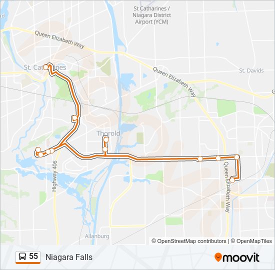 55 bus Line Map