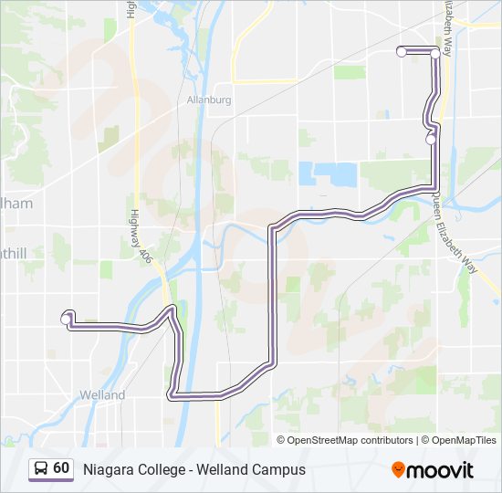 Plan de la ligne 60 de bus