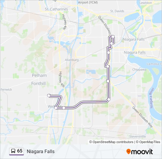 65 bus Line Map