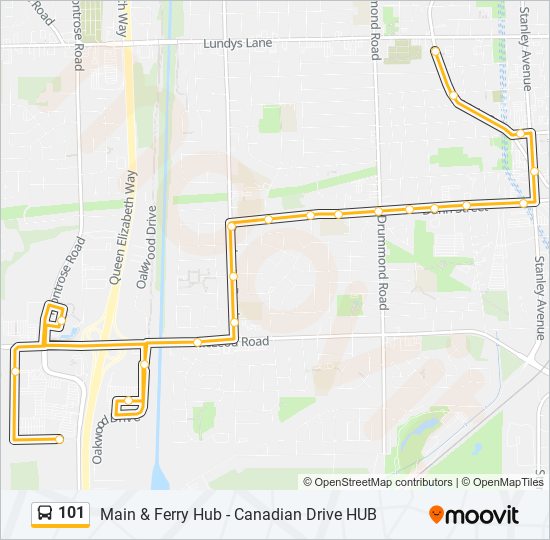 101 bus Line Map