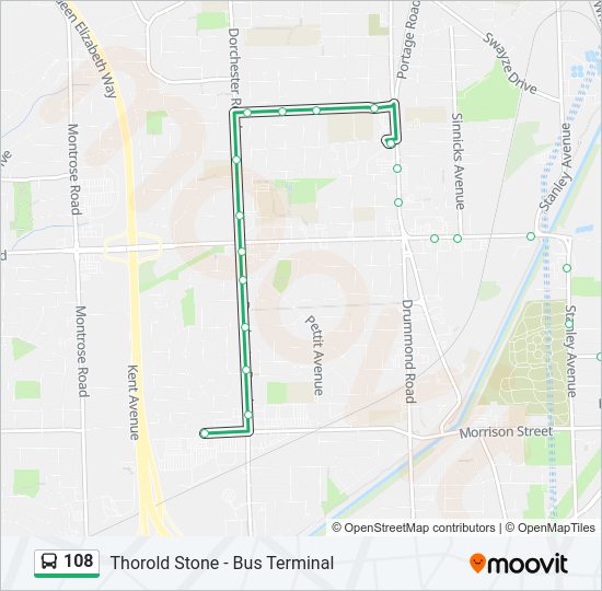 108 bus Line Map