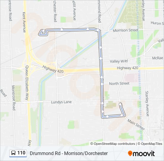 110 bus Line Map