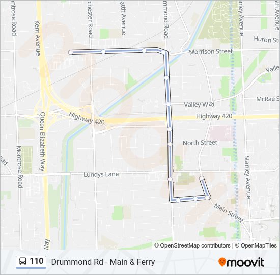 110 bus Line Map