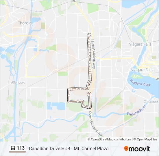 Plan de la ligne 113 de bus