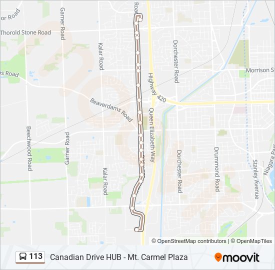 113 bus Line Map