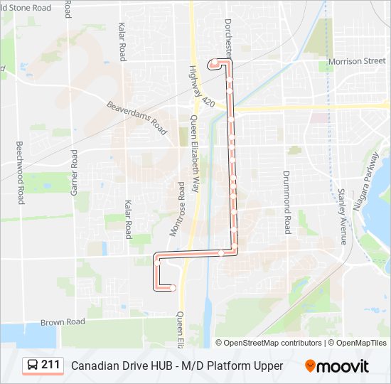 211 bus Line Map