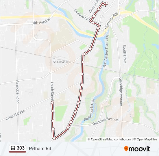 Plan de la ligne 303 de bus