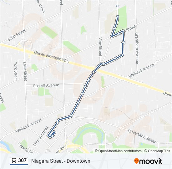 Plan de la ligne 307 de bus