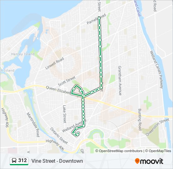 Plan de la ligne 312 de bus