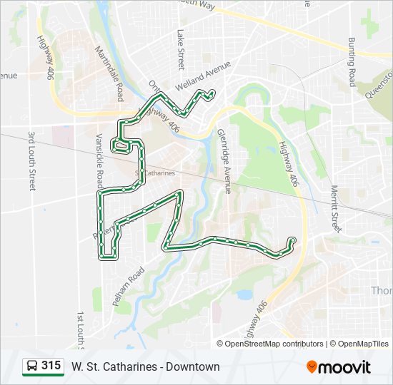 Plan de la ligne 315 de bus