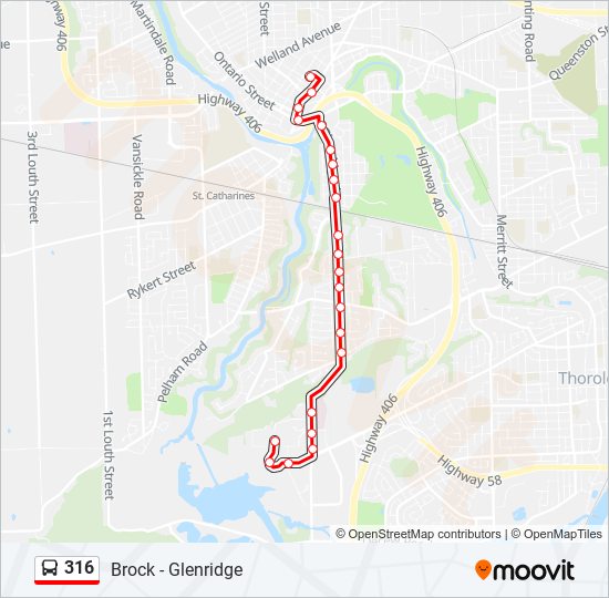 316 bus Line Map