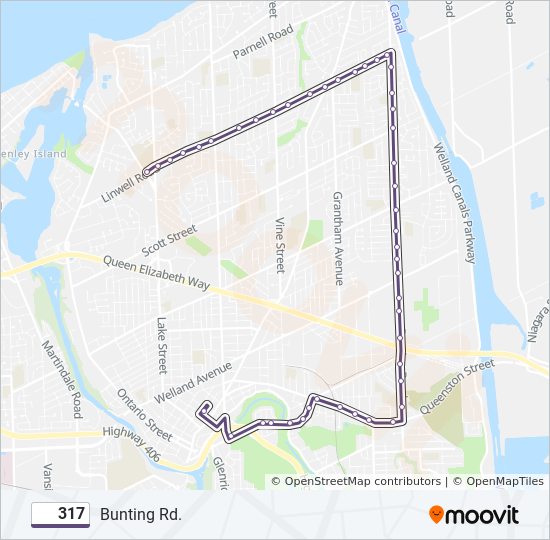 Plan de la ligne 317 de bus