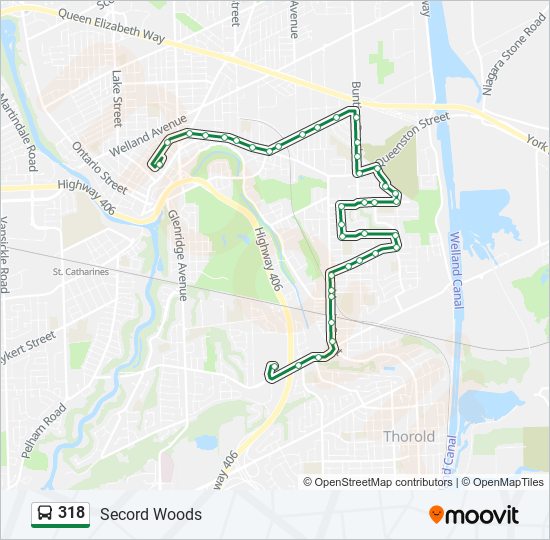 Plan de la ligne 318 de bus