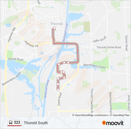 322 bus Line Map