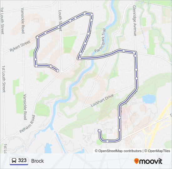 Plan de la ligne 323 de bus