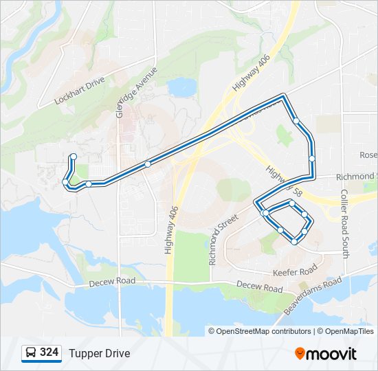 Plan de la ligne 324 de bus