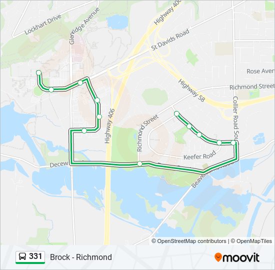 Plan de la ligne 331 de bus