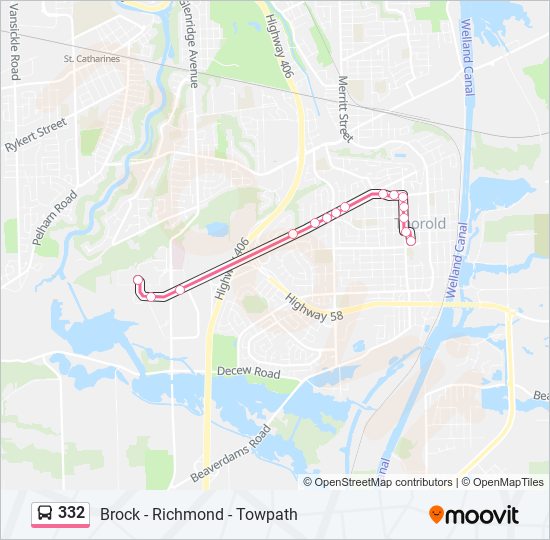 332 bus Line Map