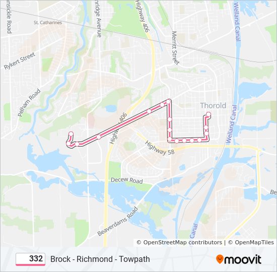 332 bus Line Map