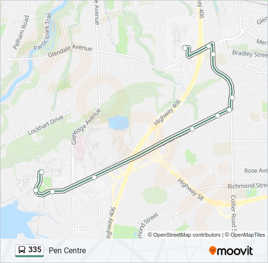 335 bus Line Map