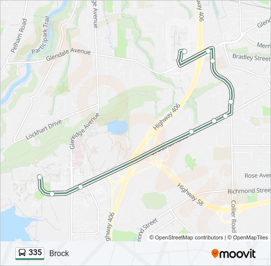 Plan de la ligne 335 de bus