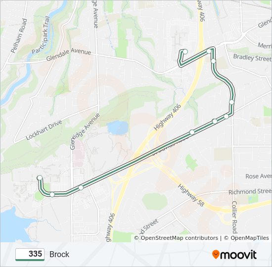 Plan de la ligne 335 de bus