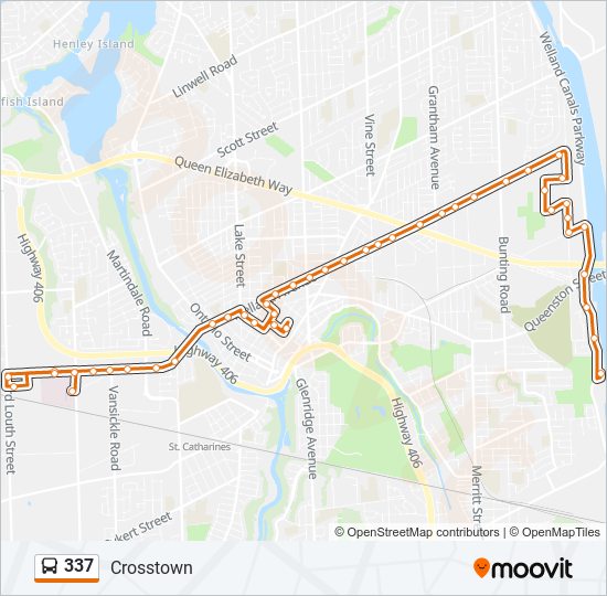 Plan de la ligne 337 de bus