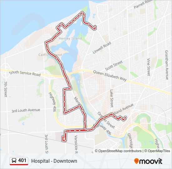 401 bus Line Map