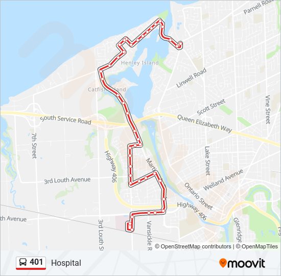 401 bus Line Map