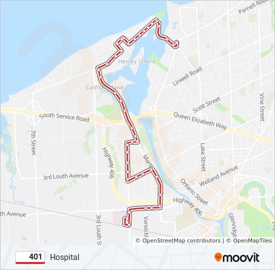 401 bus Line Map