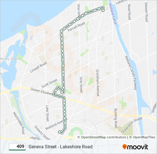 Plan de la ligne 409 de bus