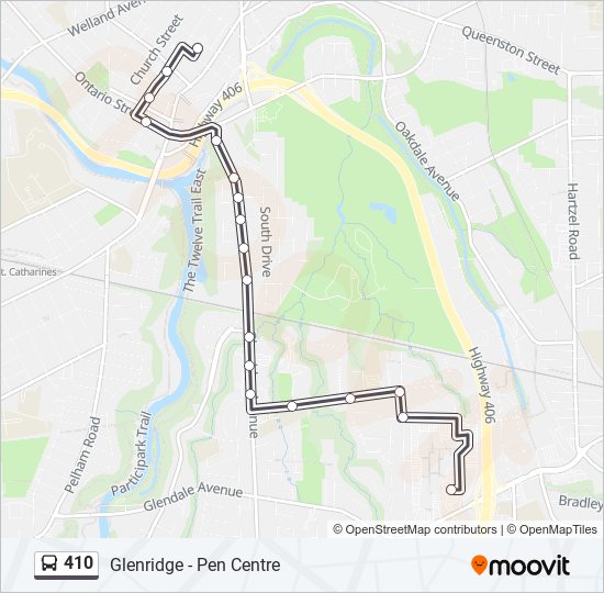 Plan de la ligne 410 de bus