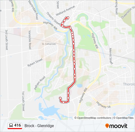 Plan de la ligne 416 de bus