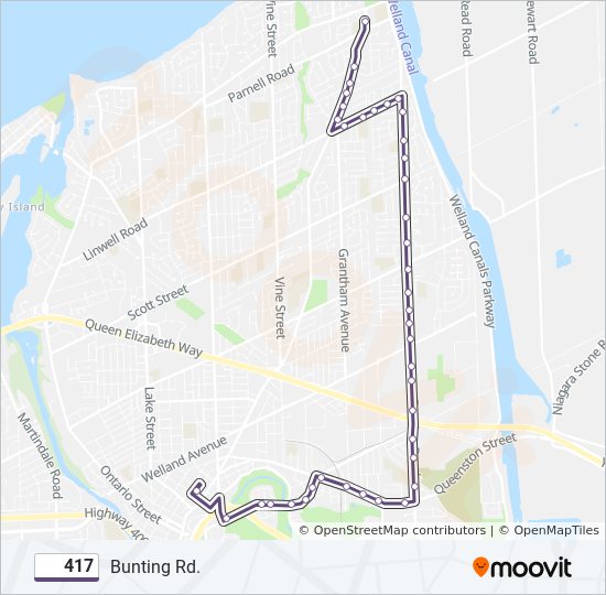 Plan de la ligne 417 de bus