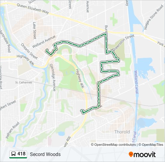 Plan de la ligne 418 de bus