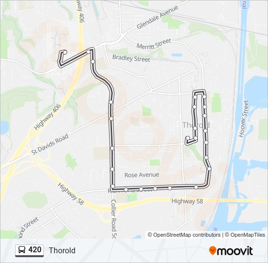 Plan de la ligne 420 de bus