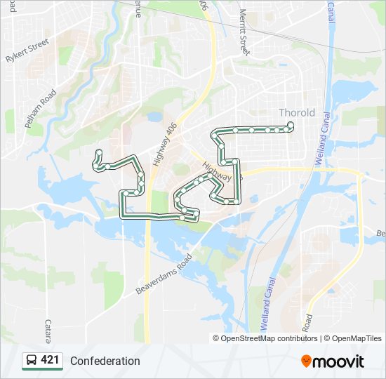 421 bus Line Map