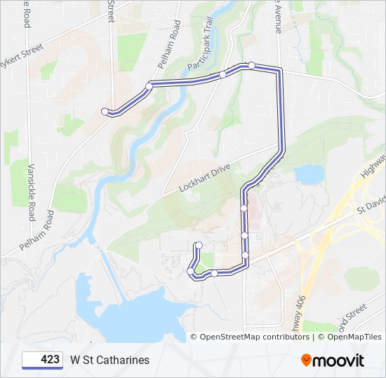 Plan de la ligne 423 de bus