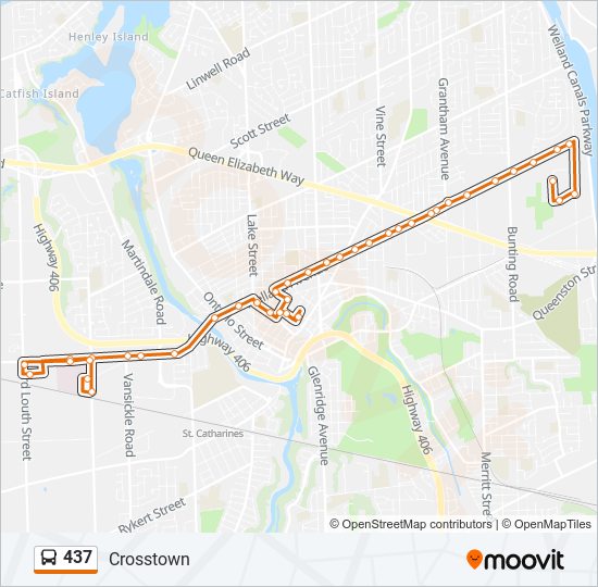 Plan de la ligne 437 de bus