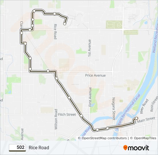 502 bus Line Map